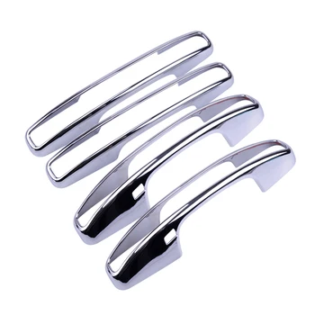 

4Pcs Car ABS Silver Door Handle Cover Overlay Trim Fit For Ford Expedition 2018 2019