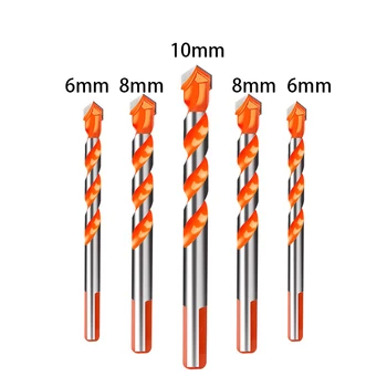 

5x 6/6/8/8/10mm Triangle Shank Multifunction Drill Bit Equipment Power Tools