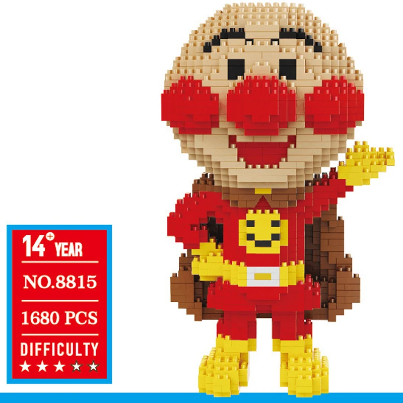 Классические Японские Мультяшные фигурки нанокирпичи Anpanman микро-алмазные блоки