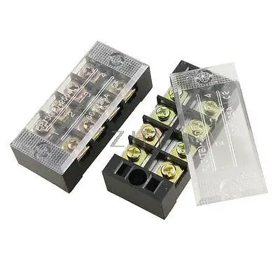 

2 Pcs 25A Plastic Housing 4 Position Wire Connector Barrier Terminal Block