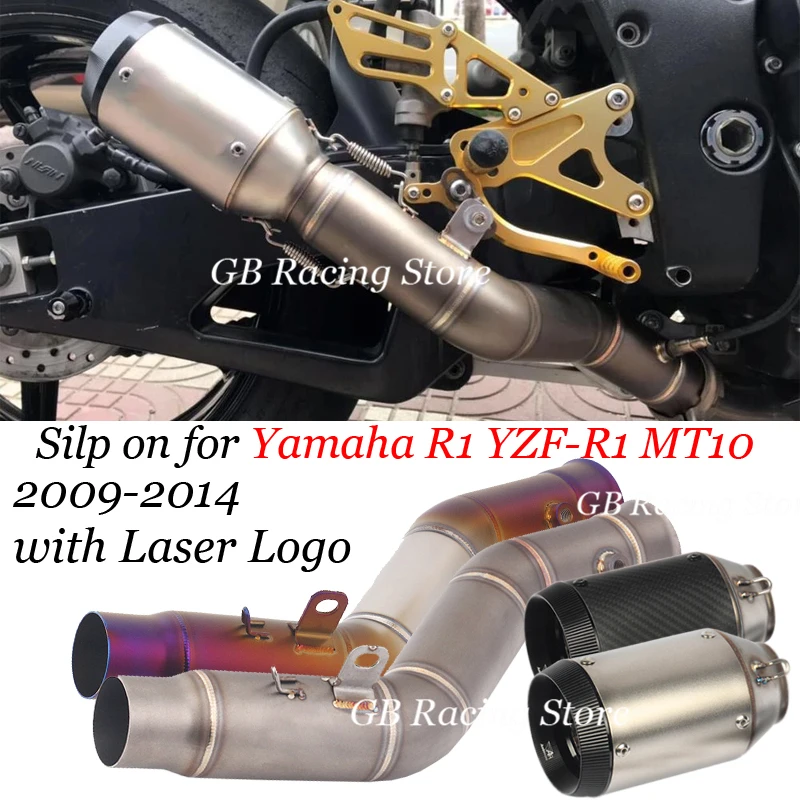 

Motorcycle Middle Link Pipe Exhaust Muffler Tube Side Set System Silp on for Yamaha R1 YZF-R1 MT10 2009 2010 2011 2012 2013 2014
