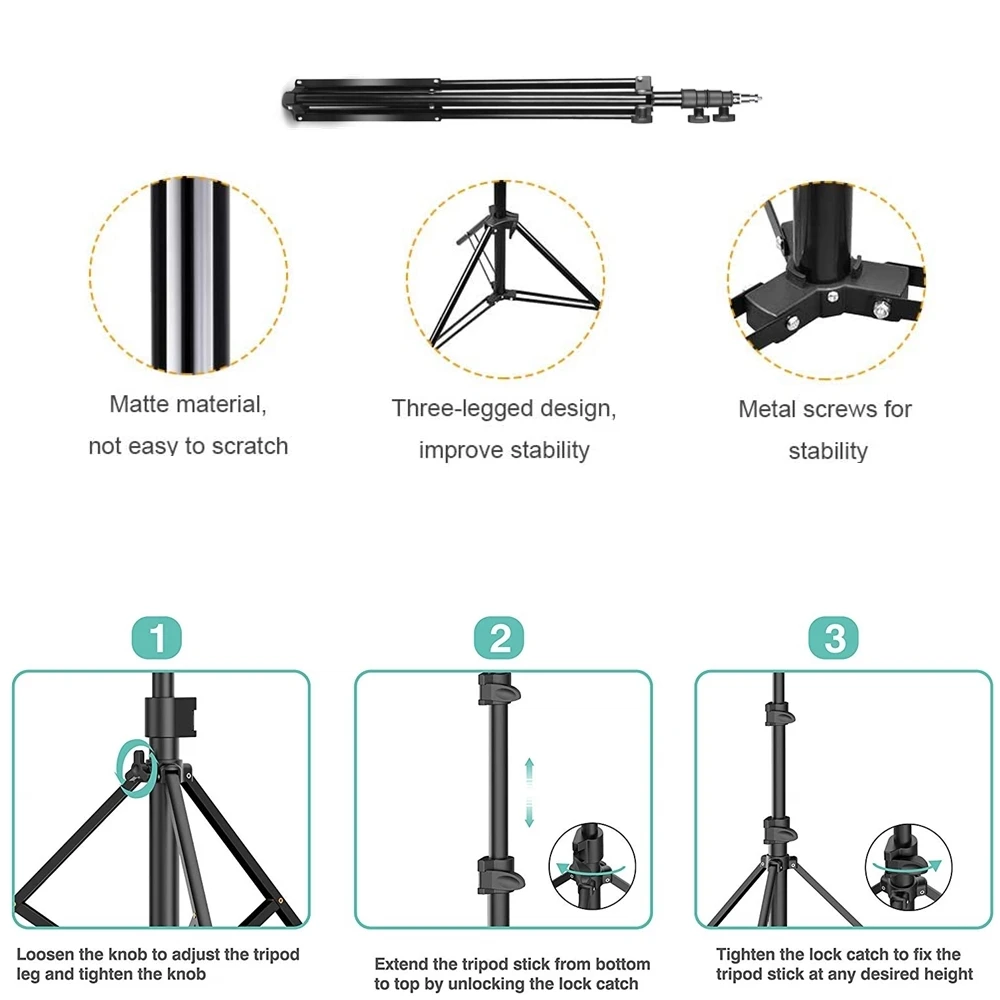 Portable Aluminum Phone Camera Live Brodcast Tripod Stand Mount Digital For Phone Ipad Ring Fill Light Remote Control