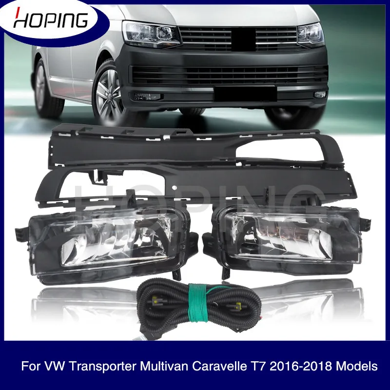 

Hoping Front Bumper Fog Light For VW Transporter Multivan Caravelle T7 2016 2017 2018 2019 With Fog Light Cover With Wires