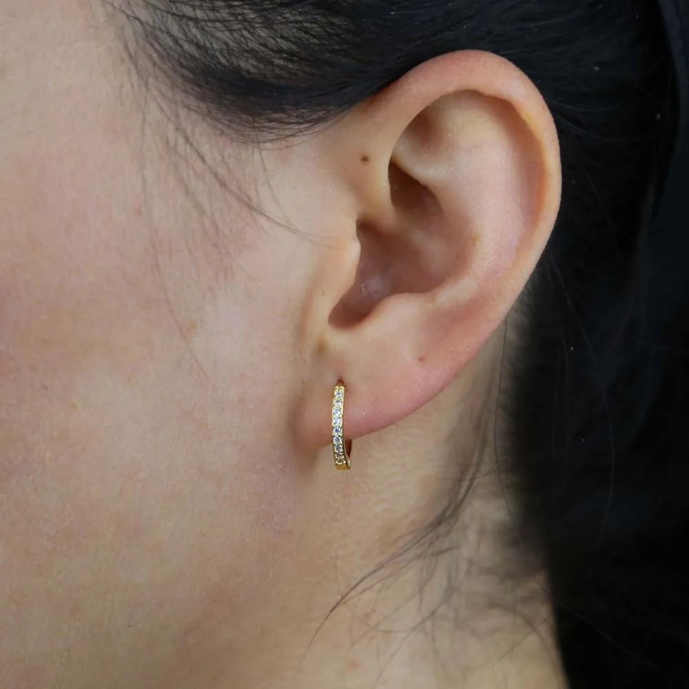 Hoop Earrings 5mm Cz Earrings Wholesale Mini Small Hoop Earrings For Women  Men Cubic Zirconia