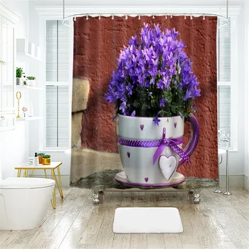 

Bath Shower Curtains 3d Flowers Printing Custain for Bathroom High Quality Polyester Bath Screen Home Decoration
