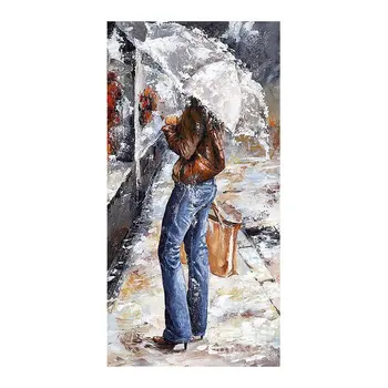 

held an umbrella Woman Diamond Painting Oil Portrait Round Full Drill Vestibule Nouveaute DIY Mosaic Embroidery 5D Cross Stitch