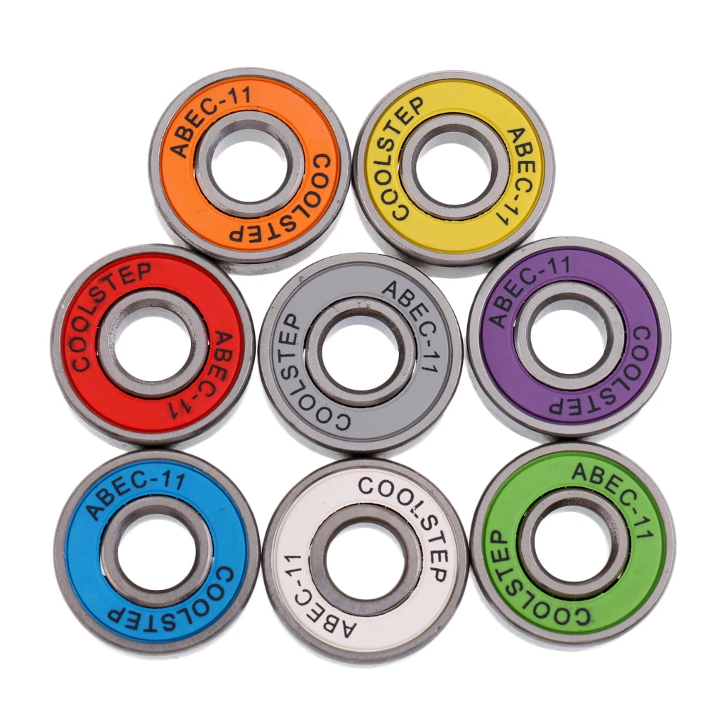 8pcs High  Wear Resistant Skateboard Wheel Bearings ABEC-11 Mixed Color