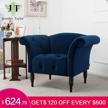 

Jennifer Taylor Home Danica Roll Arm Accent Chair Navy Blue Arm Chair Elegant Modern Classic Style Furniture