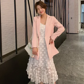 

Suit jacket ladies autumn new temperament commuter small suit jacket female loose wild casual fashion solid color shirt suit