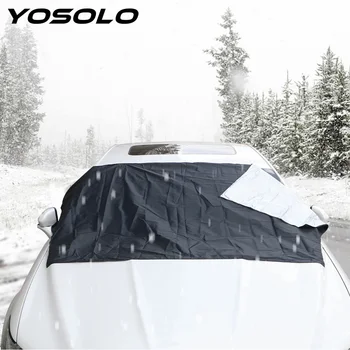 

YOSOLO Auto Car Sunshade Car Sun Protector Waterproof Dust Cover Strong Magnetic Silver Cloth Snow Sun Shade
