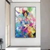 Colorful Graffiti Painting of Woman Printed on Canvas 4