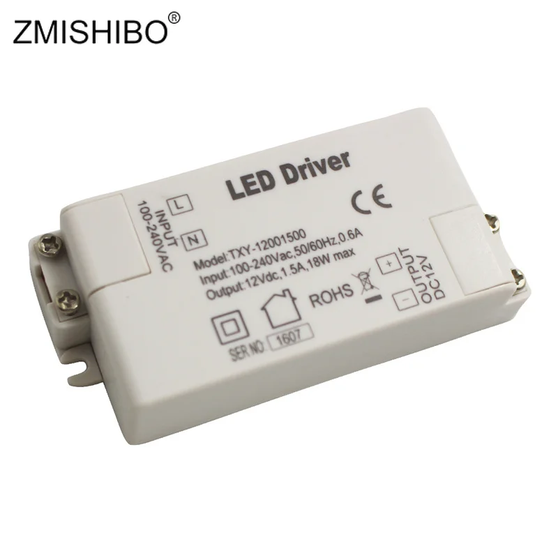 ZMISHIBO DC12V источник питания 100-240 в пластиковый корпус трансформатора 10 Вт 18 Вт 24 Вт 36 Вт 60 Вт Светодиодный драйвер для люстры полосы использования адаптера