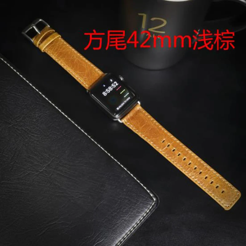 Популярный ремешок для Apple Watch Series 5 4 3 2 1, ремешок из натуральной кожи для Apple IWatch 42 мм, 38 мм, 40 мм, 44 мм, браслет, Подарочная посылка