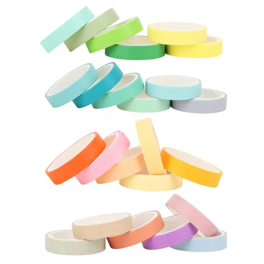6pcs Adhesive Washi Tape Solid Color Set DIY Scrapbook Hand Account Decoration New