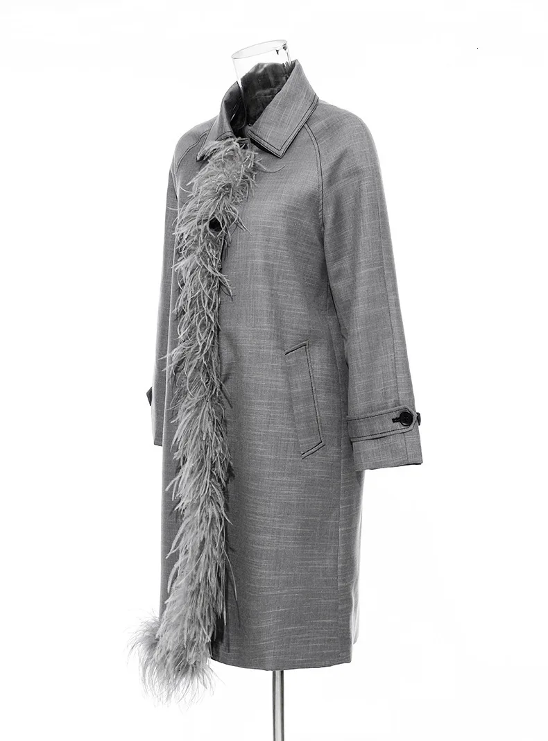 DEAT, осенняя и зимняя модная женская одежда, отложной воротник, пэтчворк, высокое качество, однобортная ветровка WJ14602