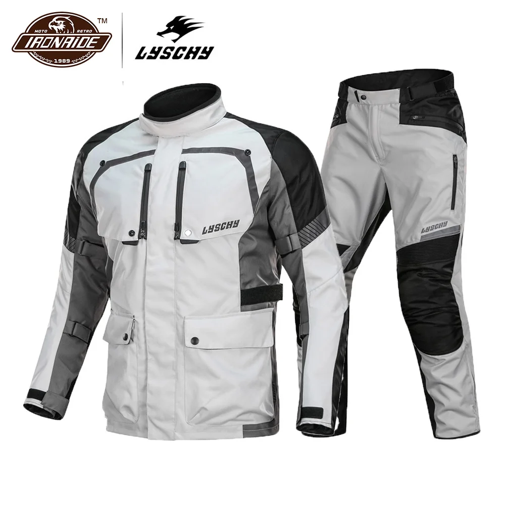 

LYSCHY Motorcycle Jacket Waterproof Moto Jacket Motorbiker Racing Riding Jacket With Removeable Linner Motorcycle Protection
