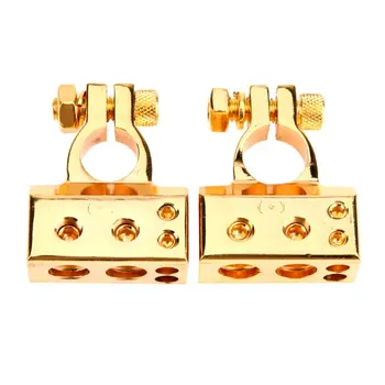 

1 Pair Car Audio Power Clip Battery Clip Battery Head Car Battery Terminal Chrome Positive And Negative