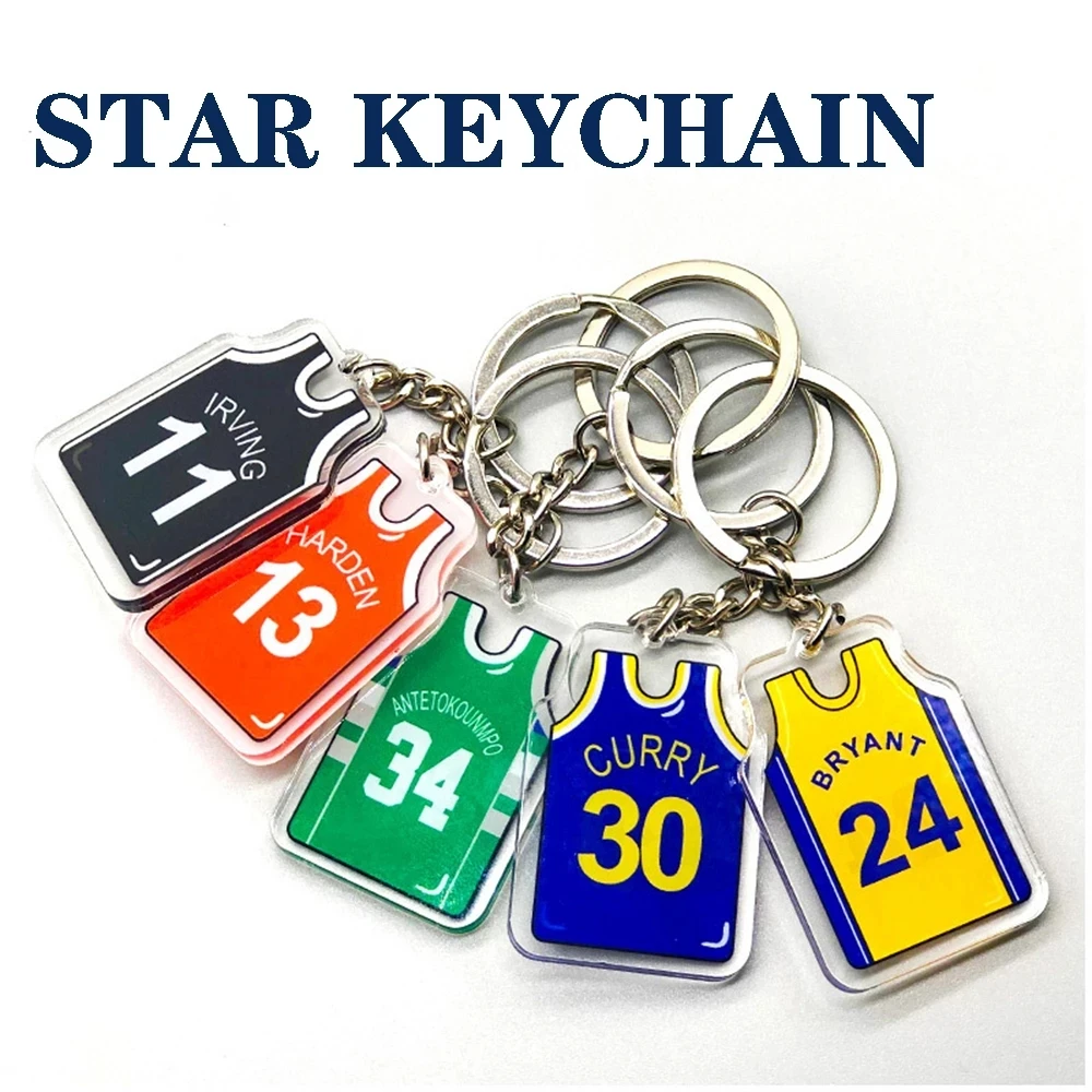Creative Basketball Star Jerseys Keychain James Owen Kuriakli Acrylic Pendant Bag Jewelry Ornaments Car Keyring Accessories Gift |