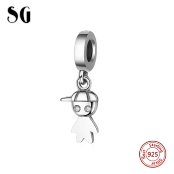 

Fashion Boy Beads 925 Sterling Silver Dress Charm Pendant Beads Fit Pandora for Women Bracelet Jewelry