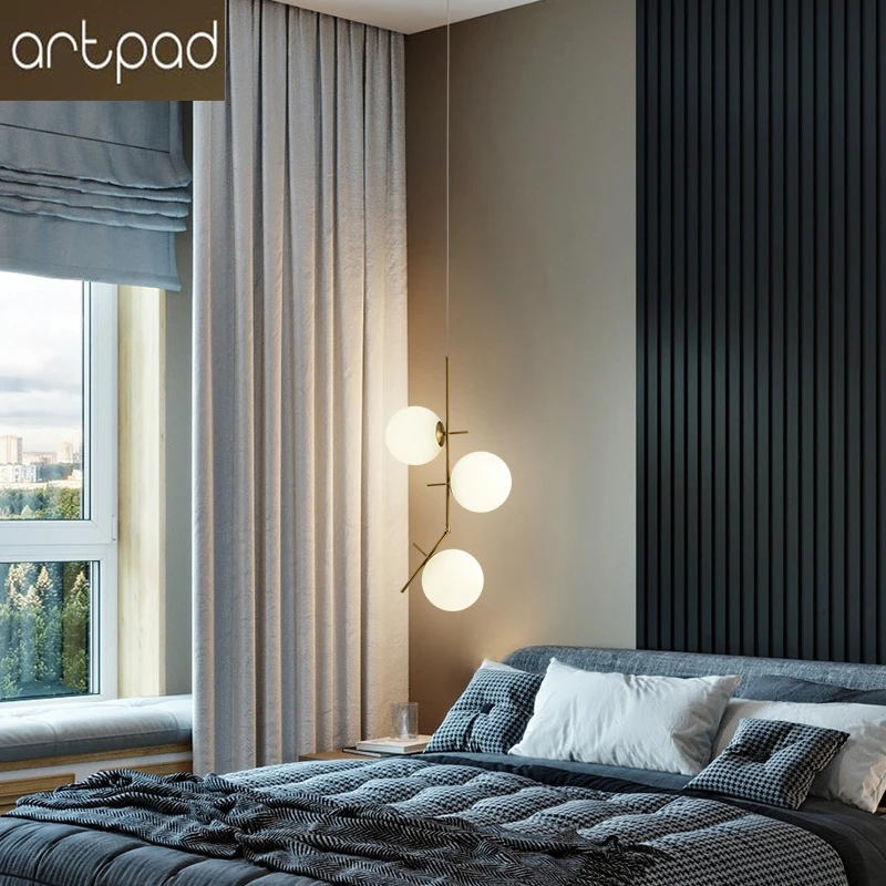 Artpad Modern Style Minimalist Restaurant Pendant Light Nordic Bedroom Living Room Decoration Glass Ball Pendant Lamp Pendant Lights Aliexpress