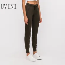 Lulu, качественные, на ощупь, тканевые, для тренировок, спортивные штаны для бега, для женщин, на талии, на завязках, для фитнеса, для бега, спортивные штаны с боковым карманом