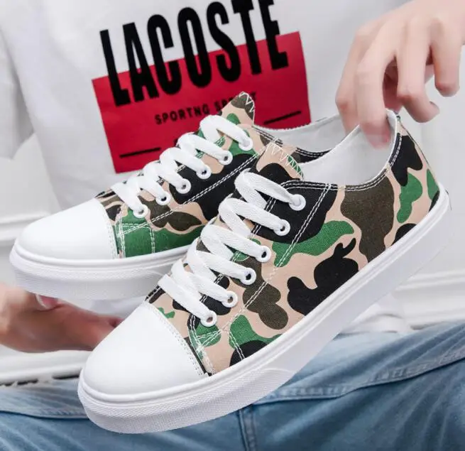 Designer's new low-cut camouflage canvas shoes men's spring breathable wild men's sneakers shoes zapatos de hombre men shoes