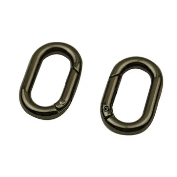 

2Pcs Metal Spring Oval Ring Keyring Leather Bag Belt Strap Buckle Dog Chain Clasp High Quality Replacement for Bag Accessories