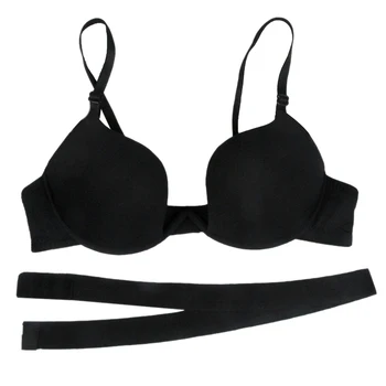 

Deep U Low Cut Push Up Women Lingerie U Bra Backless Underwear Plunge Bras Intimates Bras Female-Black 85A/B