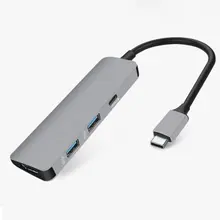 Многофункциональный 4 в 1 usb-хаб Тип-C концентратор USB 3,0 с PD Мощность UHD HDMI USB-C адаптер конвертер для Macbook для Windows