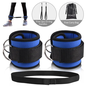 2Pcs Fitness Verstelbare D-Ring Enkelbandjes Voet Ondersteuning Enkel Protector Gym Been Pullery Met Gesp Sport Voeten guard