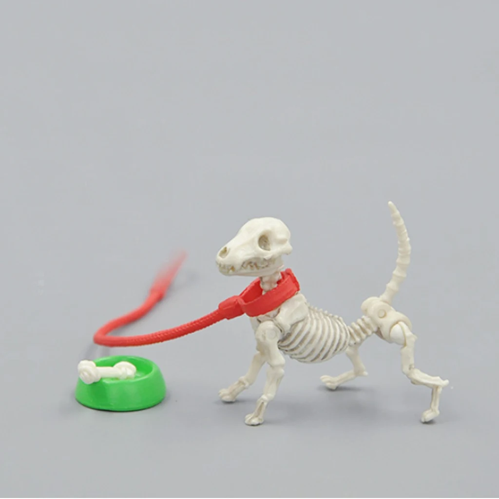 Mini Pose Skeleton Doll/Dog Joints Moveable Action Figure Collection Halloween Dollhouse Model Decorations Set for Friends 5