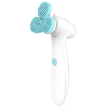 Синяя силиконовая Очищающая щетка для лица, удаление угрей, очищающее средство для пор, машинка для пилинга лица, Очищающая щетка, устройство с основой