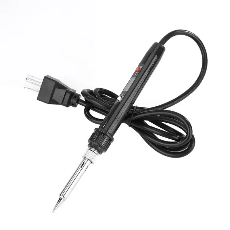 60W/80W Electric Soldering Iron Temperature Adjustable 220V 110V Welding Solder Iron Rework Station Soldering Iron Accessories - Color: 80W Black