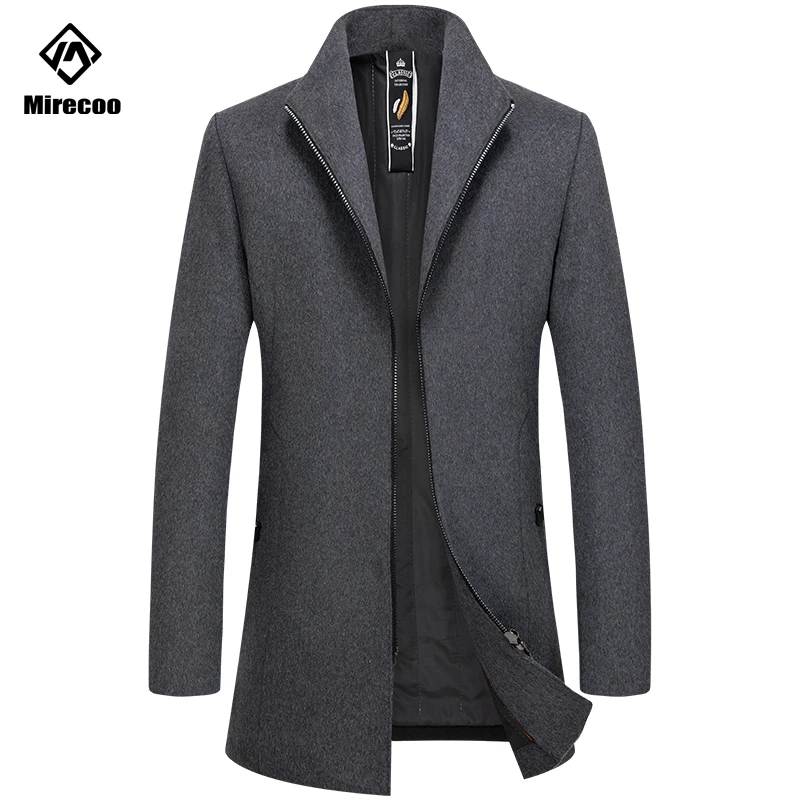Classic Overcoat Men Solid Color Thick Woolen Long Jacket Men Full Turn-down Collar Men's Business Warm Wool Coat Winter 2019 Classic Overcoat Men Solid Color Thick Woolen Long Jacket Men Full Turn-down Collar Men's Business Warm Wool Coat Winter 2019