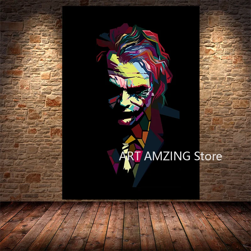 Настенная картина Heath Ledger портретный плакат и Print фильмы-Комиксы Joker для украшения