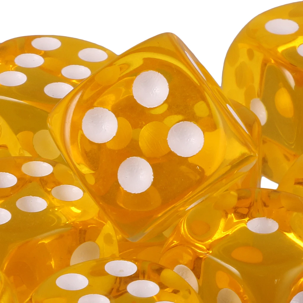 10pcs 16mm Six-sided D6 Dice for Dungeons & Dragons D&D TRPG Dices Party Gambling Dices Game Digital Dices