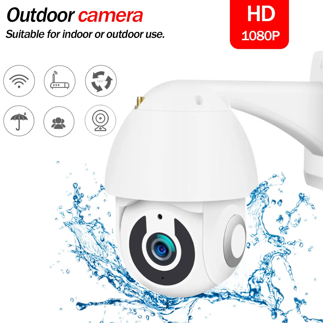 

Smart IP Camera 1080P HD Camera 2MP Dome Monitor PTZ Control Support TF Card Cloud Storage Home Video Surveillance