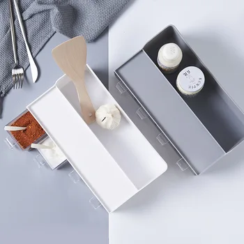 

Kitchen plastic four draw-out type seasoning box seasoning multifunctional multilayer creative spice rack supporter