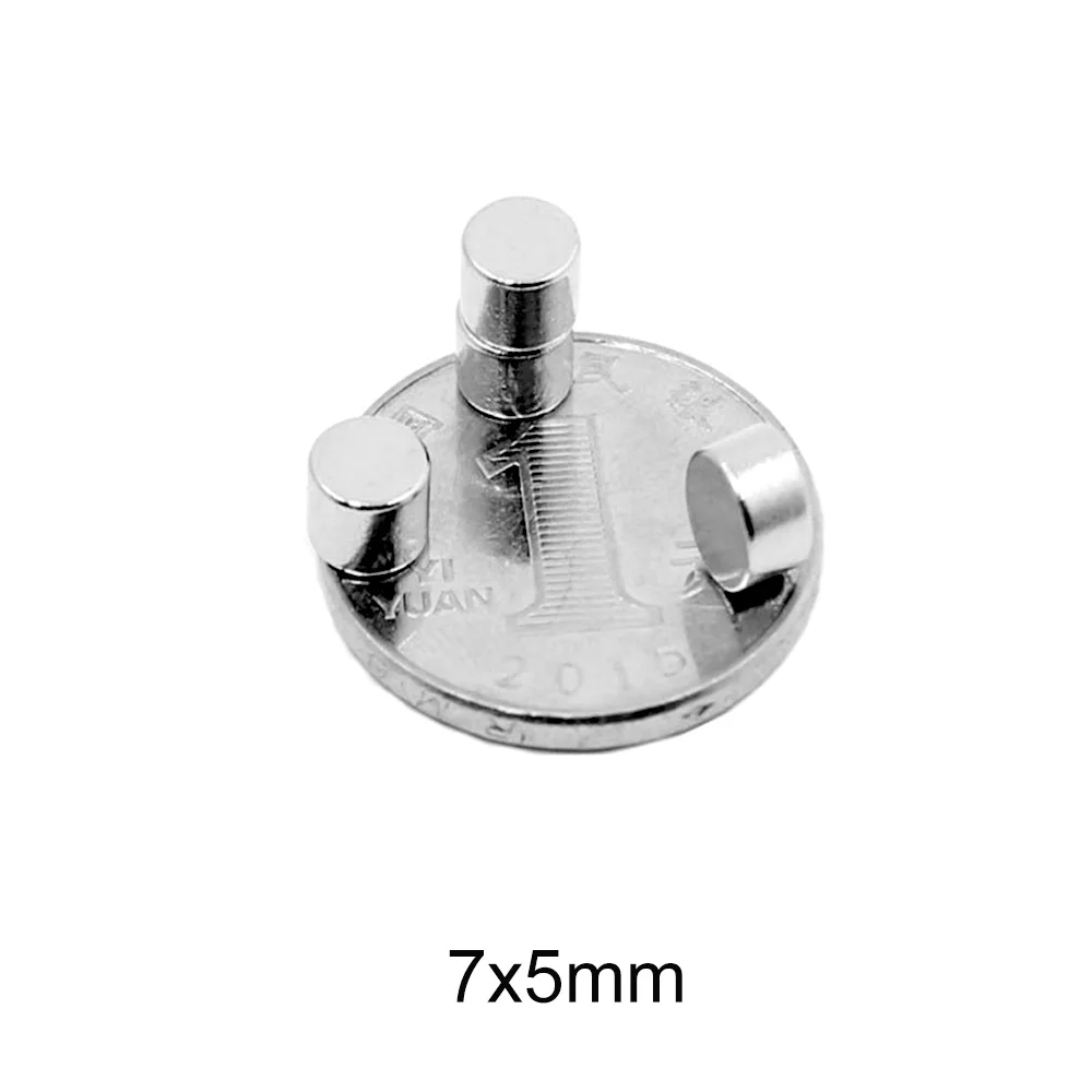 20/50/100/200/300PCS 7×5 mm Search MinorMagnet Diameter 7mmx5mm Bulk Small Round Magnet 7x5mm Neodymium Disc Magnet 7*5 mm