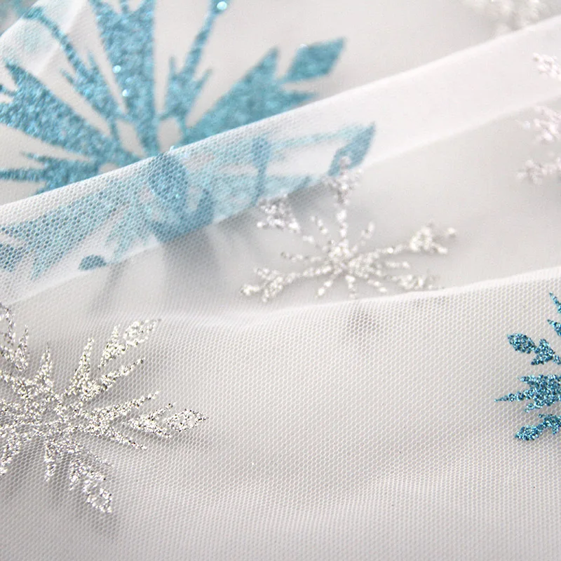 Блестящая Снежинка 150 см х 100 см, блестящая Мягкая сетчатая ткань с блестками для рождества, юбка-пачка принцессы, свадебная юбка на праздник, украшение для платья, ткань