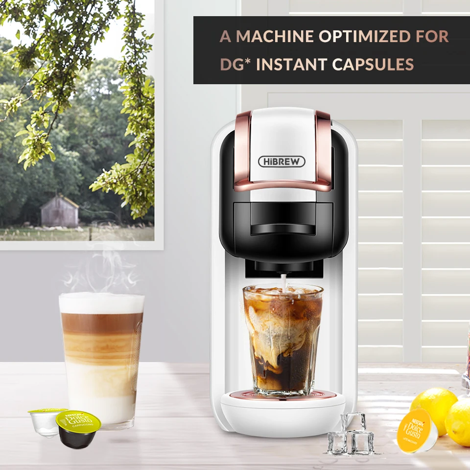 HiBREW 4 in 1 Multiple Capsule Machine and Milk Frother Combo, Black & –  Coffee Supplies USA