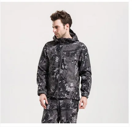 Многофункциональный Открытый TAD Акула кожа мягкая оболочка Мужская штурмовая куртка Водонепроницаемый Камуфляж альпинизм может быть настроен L