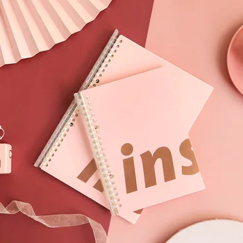 

Designer Brand Gilding Sweet Pink Loose-leaf Diary A5 Notebook 60sheets/120pages Cute Stationery Office & School Supplies