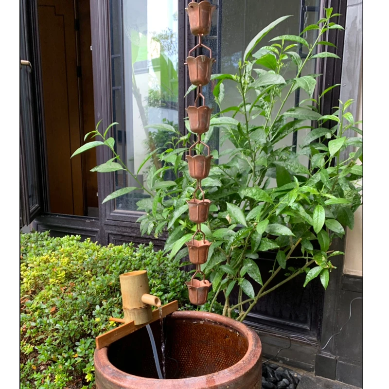 Copper Rain Bell Drainage Chain 2.6m