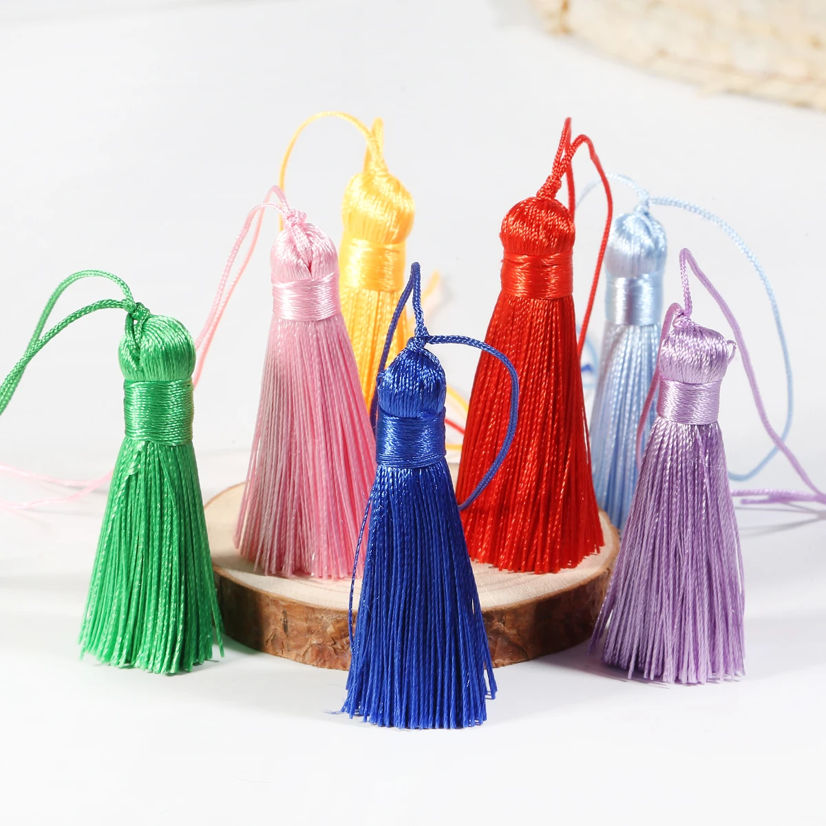

2pcs Polyester Silk Tassel Fringe Trim Pendant Cotton Tassel For Home Wedding Decoration DIY Sewing Curtains Accessories