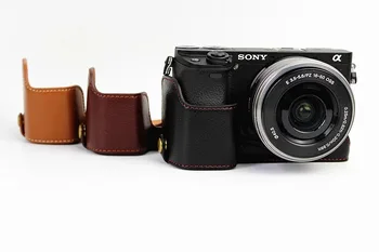 

New Leather Camera Case Half Body Cover for Sony A6000 A6300
