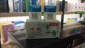 

Green tea anti freckle skin care whitening cream for face remove pigment 2 in 1 with Russia Version free shipping