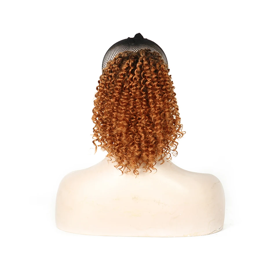 Синтетические афро слоеные накладные волосы конский хвост наращивание с клипсами шиньон волосы афро поддельные конский хвост аксессуары Ziling волосы - Цвет: 1B/30HL