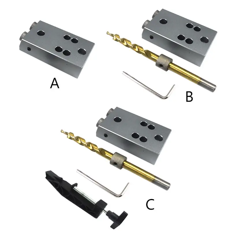 

1 Set Angle Drill Bit Locator Oblique Hole Positioner Pocket Hole Jig Kit Tool