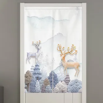 

Door Curtain Nordic Simple Bathroom Partition Curtain Bedroom Household Half Curtain Toilet Shade Curtain Feng Shui Curtain